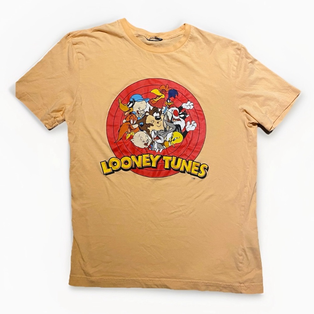 H&M Warner Looney Tunes Women’s Unisex Orange Graphic Short Sleeve TShirt Size M